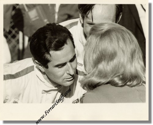 Vintage 1967 Photo of Lorenzo Bandini Chris Amon unknown blonde lady Vintage 1967 Photo of Lorenzo Bandini Chris Amon unknown blonde lady