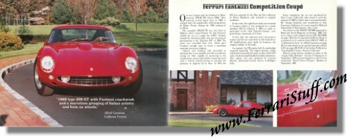 1988 Ferrari 250 PF S/N 1087GT Fantuzzi Competition Coupe Brochure 1988 Ferrari 250 PF S/N 1087GT Fantuzzi Competition Coupe Brochure