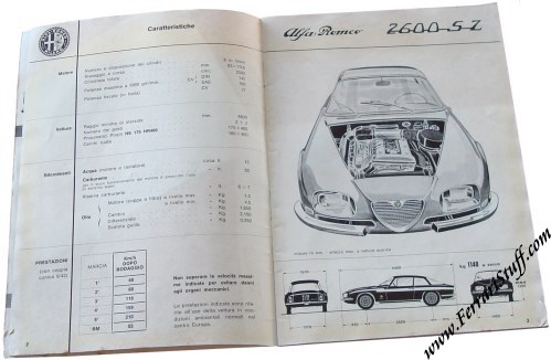 1965 Alfa Romeo 2600 SZ Zagato Owners Manual