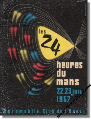 Vintage 1957 Le Mans 24 Hours Mini Race Poster June 22 23 1957
