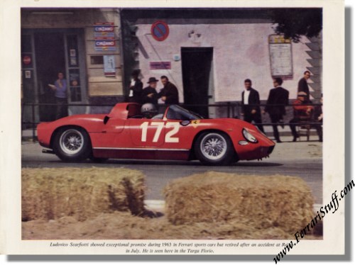 1963 Targa Florio print Ferrari 250P S N 0812 Ludovico Scarfiotti