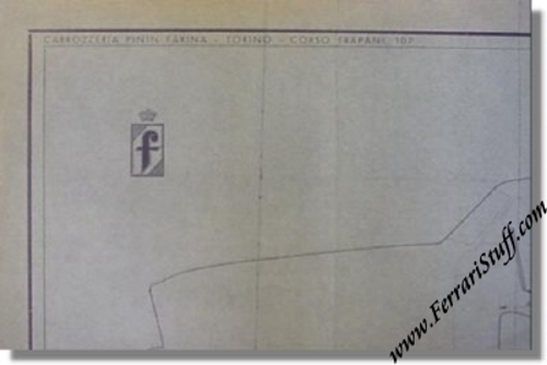 1953 Pininfarina Ferrari Cabriolet 104 Design Drawing Blueprint 1121