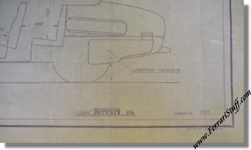 1953 Pininfarina Ferrari Cabriolet 104 Design Drawing Blueprint 1121
