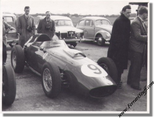 Vintage 1950s photo of Ferrari 246 in Britain Vintage 1950s photo of Ferrari 246 in Britain
