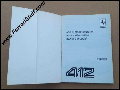 Ferrari Owners Manuals